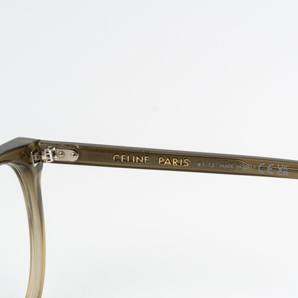 NEW Celine CL50068I 093 CELINE THIN Shiny Transparent Khaki Eyeglasses - Picture 7 of 10